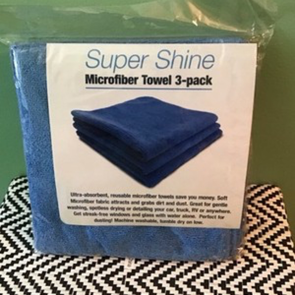 Super Shine Microfiber Towel 3 Pack Blue Ultra‎ Absorbent Cleaning Cloths